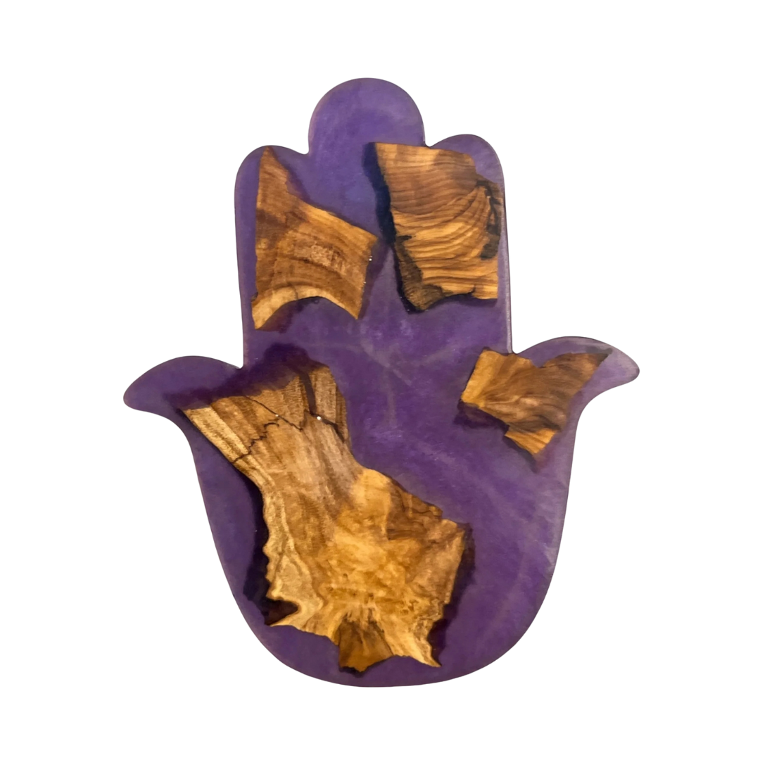 Hamsa Wall Decor - Olive Wood & Resin Collection