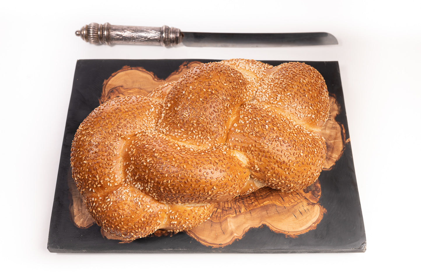 Luxury Handmade Olive Wood and Resin Challah Board