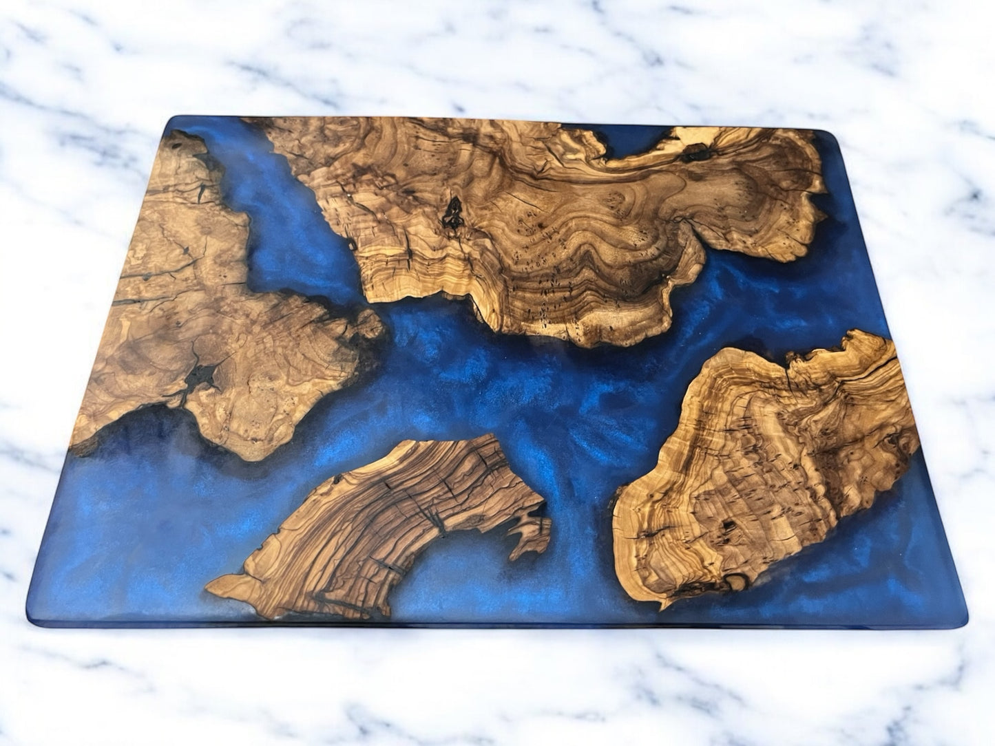 Luxury Handmade Olive Wood and Resin Challah Board