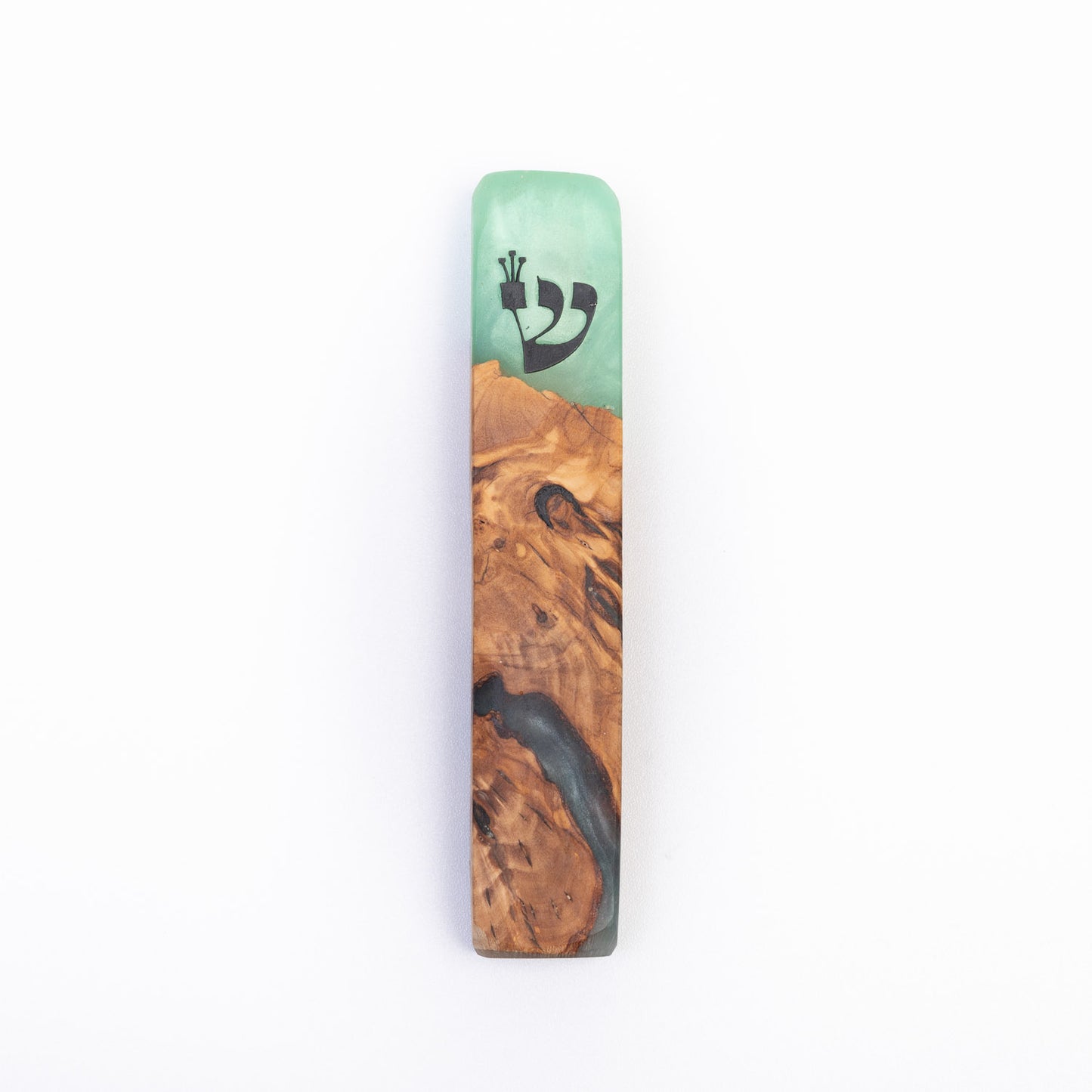 Handmade Mezuzah Cases Green Collection