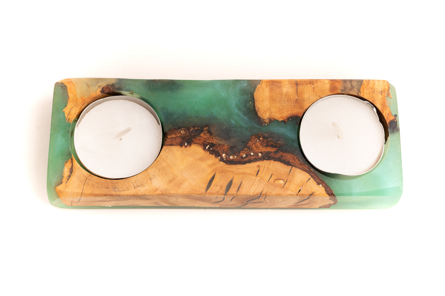 SHABAT candles holder-terquise/green collection