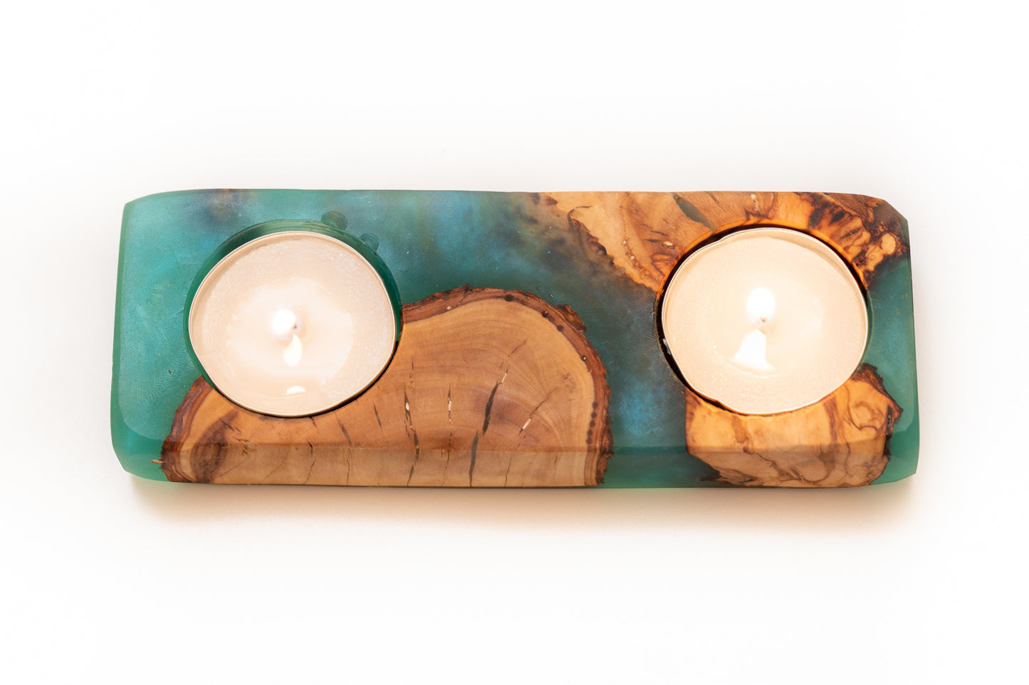 SHABAT candles holder-terquise/green collection