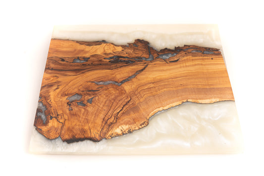 Luxury Handmade Olive Wood and Resin Challah Board