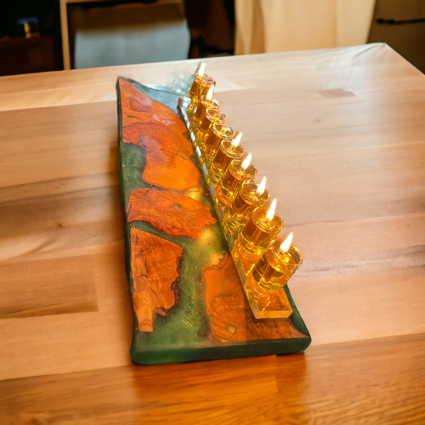 HANUKKAH MENORAH- green/terquise color