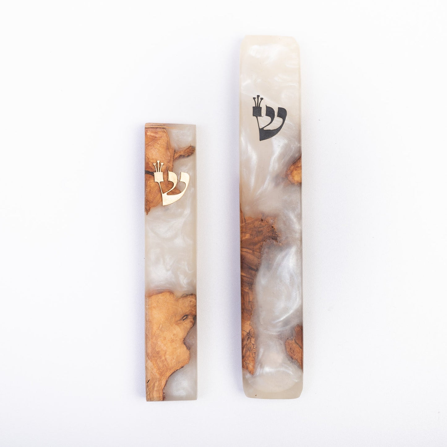 Handmade Mezuzah Cases - White Pearl Collection