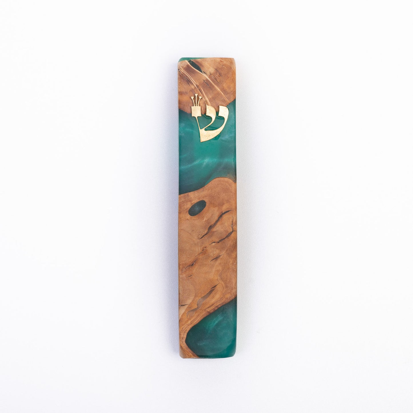 Handmade Mezuzah Cases Green Collection
